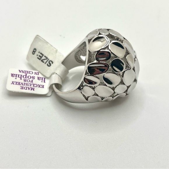 Lia Sophia Silver Tone Dome Ring Size 8 NWT Bold Statement - Picture 3 of 7
